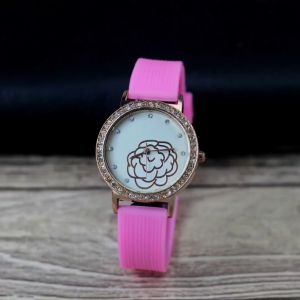 Jam Tangan Fashion Wanita Bunga Rose CN1 Tali Karet Analog