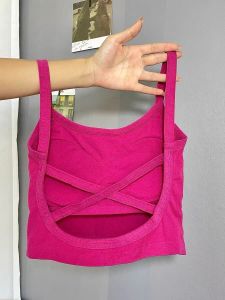 หวาน และสไตล์เผ็ด สีแดงกุหลาบ เสื้อกั๊ก เสื้อท่อนบน มีแผ่นรองหน้าอก ผู้หญิง ฤดูร้อน แจ๊กเก็ต หน้าอกพันหลังสวยงาม พลัสไซส์ ท่อหลังเปลือย เสื้อท่อนบน