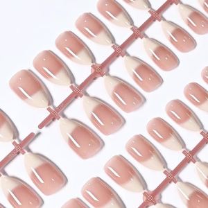 150Pcs Nude Pink Ombre French Tip Fake Nails Medium Almond Press On Nails for Wedding Dating Daily Wearable False Fingertips TD