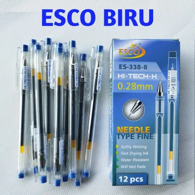 Pulpen Hitech Joyko ITech 2 GP-266 Warna Hitam & Biru 0.28mm 1 Pak Isi 12 & 6 Pcs