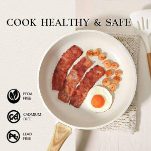 【Ready Stock】Nonstick Frying Pan Skillet Omelet Pan Healthy Non Toxic Chef Pan Induction Compatible Egg Pan with Heat Resistant Handle