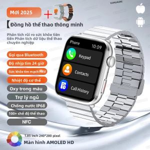 Đồng Hồ Thông Minh 2025 Mới Dành Cho iOS Android Nam Nữ Chống Nước Gọi Bluetooth Trợ Lý Giọng Nói AI Theo Dõi Nhịp Tim Huyết Áp Theo Dõi Sức Khỏe