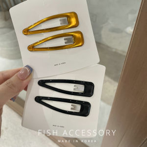 Simple Versatile Tea Gold Triangle Hair Clips Bangs Side Clips Korean Style  out Fashion Accessories Unbranded