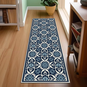 VIKAMA American Light Luxury Retro Ba Tư Thảm Dài Chống Trơn Trượt Dễ Dàng Làm Sạch Thảm Polyester Cho Hành Lang Phòng Ngủ Nhà Bếp Trang Trí Nhà Cửa