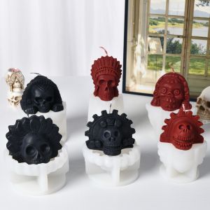 Skull Candle Mold Silicone Skull Shape Mold for Epoxy Resin Skeleton Skull Decor Epoxy Resin Mold Easter Handmade DIY Gift Craft