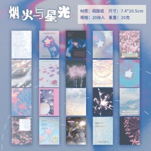 JCAC 20pcs/bag Tracing Paper M5 Craft Book: Vintage-Patterned Non-Adhesive Bullet Journal Backing and Decorative Paper