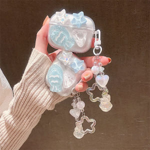 Korean Japanese Wave Star Small Fish Silicone Protective Case for Realme Budst110 T300 Bluetooth Earphone Transparent Soft Shell