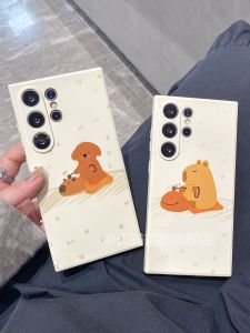 Full Cover Protective Phone Case for S25 Ultra S24 S23 plus A54 S22 S21 Note20U Couple Style Silicone Skin for Samsung