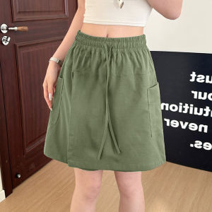 กระโปรงสั้นกีฬาผู้หญิงฤดูร้อนปี 2025 กระโปรงสั้นเอวสูงป้องกันแสงสี ทรงเอ ทรงลำลอง ป้องกันแสงสี สไตล์ทำงาน แฟชั่น