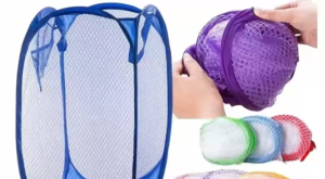 Portable storage/ Washing Laundry Basket Storage bag Mesh Foldable Laundry Basket Dirty Clothes