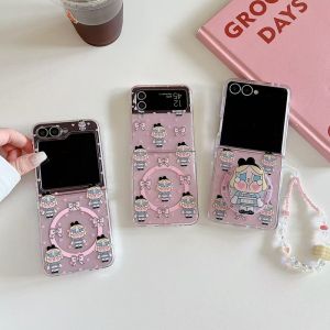 เคสโทรศัพท์มือถือแบบพับได้ดูดซับแม่เหล็กรูปหัวใจร้องไห้ ลายการ์ตูนน่ารัก ป้องกันการตกหล่น ลายสีสันสดใส สำหรับผู้หญิง ดีไซน์ W25Flip