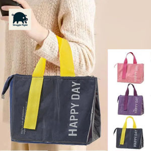 Waterproof Insulated Lunch Bag Large Capacity Reusable Thermal Food Box Bag Thickened Handheld Lunch Tote Bag Outdoor Travel