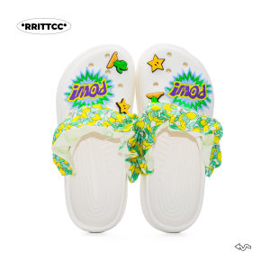 RRITTCC Exploding Sour Lemon Mens Trendy Shoes Breathable Hollow out Casual Slip-On Summer Sandals in White for Outdoor Wear