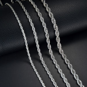 Kissmoon 3/4/5/6mm Stainless Steel Punk Classic Twisted Rope Chain Necklace Men Women Simple Trendy Hip-Hop High Quality Jewelry