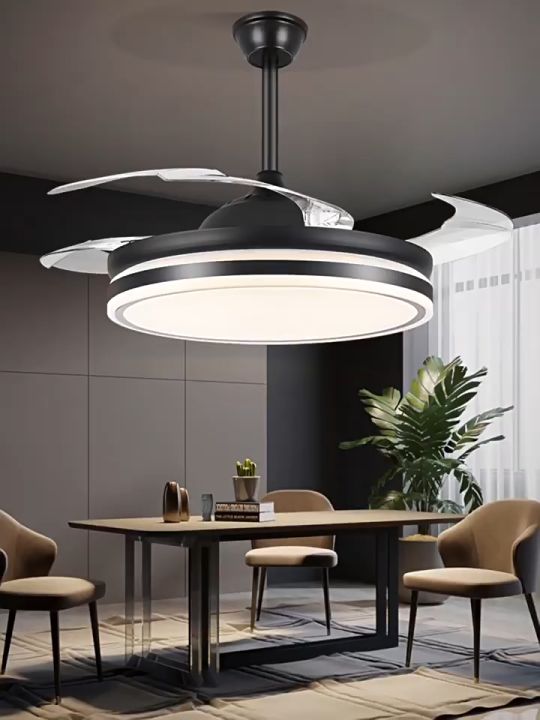 AFANQI 42" Invisible Ceiling Fan With Light Remote Control,3-Color Dimmable LED Modern Stylish Ceiling Fan Retractable - View #6
