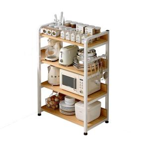 ชั้นวางของในครัวแบบหลายชั้นสำหรับจัดระเบียบเครื่องทำน้ำอุ่น อบ อบแห้ง ตู้เย็น ของเหลว ชั้นวางของในครัวแบบตั้งได้ ชั้นวางของในครัวแบบแขวนได้