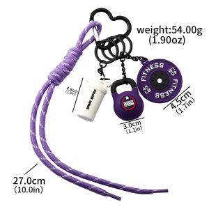 3DMini Dumbbell Fitness Kettle Keychain for Women Men Fashion Bag Pendant Fitness Enthusiast Athlete Bag Car Key Decoration Gift