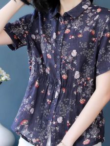 QIAOXIZI | Lightweight Floral Blouse for Women Summer New Style Loose Fit Mothers Clothing
