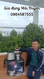 Máy xay sữa hạt Sharp KS 886 Thái Lan điều khiển cảm ứng 1 chạm Thiết kế Inox Công suất 1800W Bảo hành 12 tháng