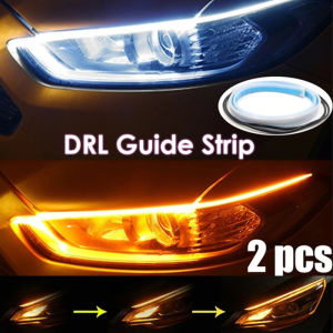 2PCS LED Car Flexible Daytime Running Light Turn Signal Lamp Waterproof Headlight Auto Motorcycle Light Strips