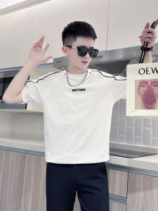 Summer Short Sleeve T-Shirt Mens Stylish Half Sleeve 2025 New High-End Feeling Cool Mens Cotton Clothing Breathable round Neck