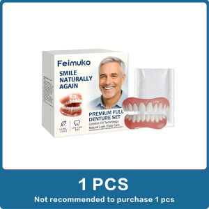 Full Denture Set Resin Veneer Denture Modification Kit Comfort Fit Natural Look Easy Care Adjustable Teeth Decoration Set
