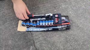 JLD 12PCS Socket Wrench Set Heavy Duty 4MM-13MM Utility Box Repair 1/4 Kit Impact Drive Tools Set