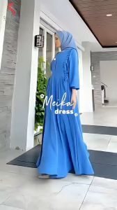 Gamis Meika Jumbo Dress Crinkle Airflow Wanita Rempel Muslimah
