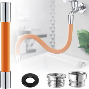 Faucet Extension Tube Rotatable Extender Hose Bendable/Shapable/Flexible Water Tap Pipe Splash Proof Foaming Mout