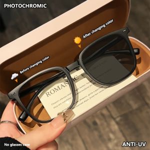 Black Computer Glasses Frame Women Men Anti Blue Light Photochromic Square Rectangle Eyewear Blocking Glasses