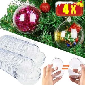 4Pcs Giáng Sinh Trong Suốt quả cầu rỗng Mặt Dây Chuyền 5/6/8/10Cm Cây giáng sinh DIY Fillable đồ treo trang trí DIY Fillable Wedding Giáng Sinh Trang Trí tiệc tùng lễ hội