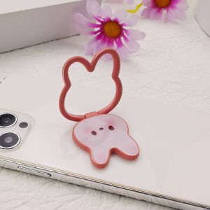 Cute Rabbit Female Style Mobile Phone Stand Adhesive Multi-Function Rotatable Lazy Desktop Clip-On Back Cover Sticker for Drama Watching