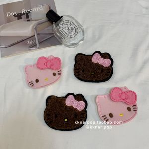 Cute Black Kitty Hairband Magic Tape Hair Clip Sweet Style No Trace Hair Accessories for Girls Sweet Heart Frizz Hair Tool