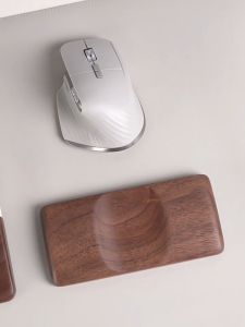 Solid Wood Mouse Wrist Rest - Anti-Slip Base Support for Desk Use Comfortable for Gaming & Office Work