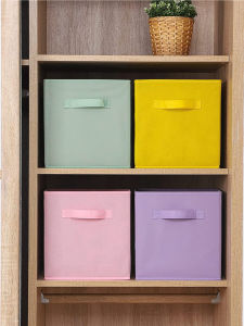 Home Use Foldable Storage Box Cube Grid Design Miscellaneous Items Organizer Bin for Bedroom Childrens Room Living Room