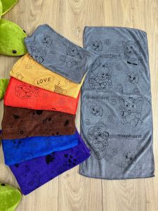 ผ้าเช็ดผม ผ้าเช็ดหน้า ผ้านาโน รุ่นเบาสบาย ขนาด 35x75 cm (1ผืน) พิมพ์ลายการ์ตูน สีหวาน ซึมซับน้ำได้ดี เกรดพรีเมี่ยม