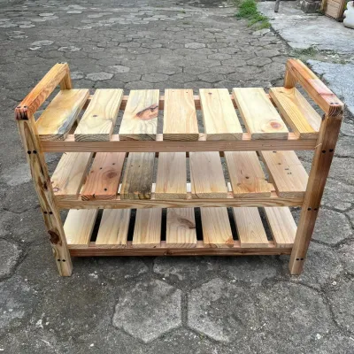 Rak Sepatu Kayu Jati Minimalis elegan