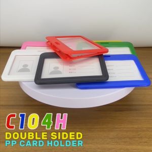 PrintYourStyle Double Sided PP Card Holder C104 Horizontal ID Card Holder