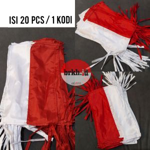 isi 20 pcs bendera merah putih kecil untuk mobil-motor-sepeda-pawai