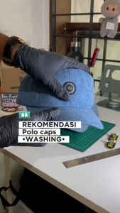 RCKLS. Polo Cap | Topi Pria Orginal Denim Washing Reserved blue