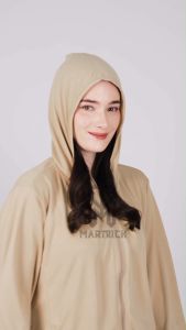 MARTRICH-Jaket Wanita Olahraga Mesh Hoodie Lengan Panjang Hijab Sport Untuk LariBersepeda Dll