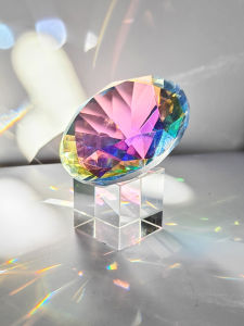 Colorful Crystal Diamond Glass Home Decoration Rainbow Refraction Seven Color Large Gem Toy Creative Modern Style Living Room Decor