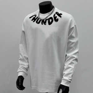 Áo Thun Nam Tay Dài Cổ Tròn in Họa Tiết Mỹ Chất Liệu Cotton Nguyên Chất Mùa Thu Thường Ngày Thoáng Khí Thoải Mái