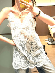  Style Lace Halter Dress Womens New 2025 Layered Inner Wear Elegant Beautiful Midi Dress French Style Floral Trim Hollow Back High Waist A-Line Skirt V-neck