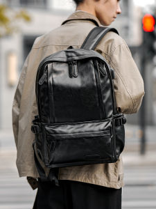 New 2025 Mens Backpack Fashionable Outdoor Travel Laptop Bag Simple Versatile Double Shoulder Bag for College Students