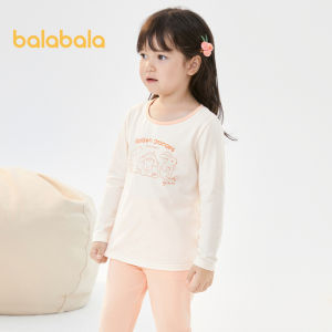 Balabala cô gái underclothes Set cotton mùa thu mới mỏng trẻ em cotton Áo len bé lớn trẻ em đồ ngủ