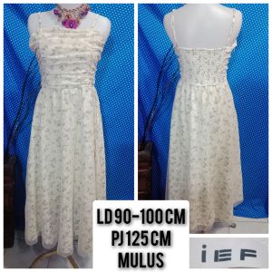 OL LONGDRESS GAUN PESTA BRUKAT GLITTER PUTIH(IEF) 314