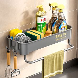 Sink Faucet Rack Sink Organizer Soap Liquid Storage Rack Kitchen Organizer Rag Drain Rack No Drill Rack Sink Faucet Rack