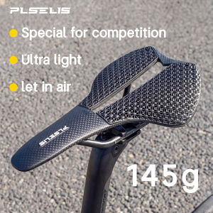 Plselis Road Bicycle Saddle High-Strength Carbon Fiber 3D Printed Counterweight Lightweight 130g Bike Cushion Riding Accessory