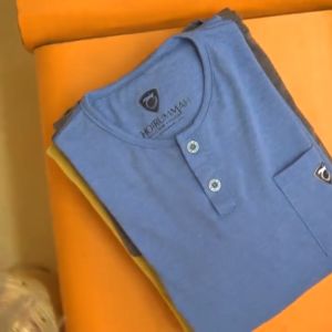 KHOIRUMMAH Koko Kurta Bilal | Kaos Koko Pakistan | Kurta Polos Lengan 3/4 | Biru